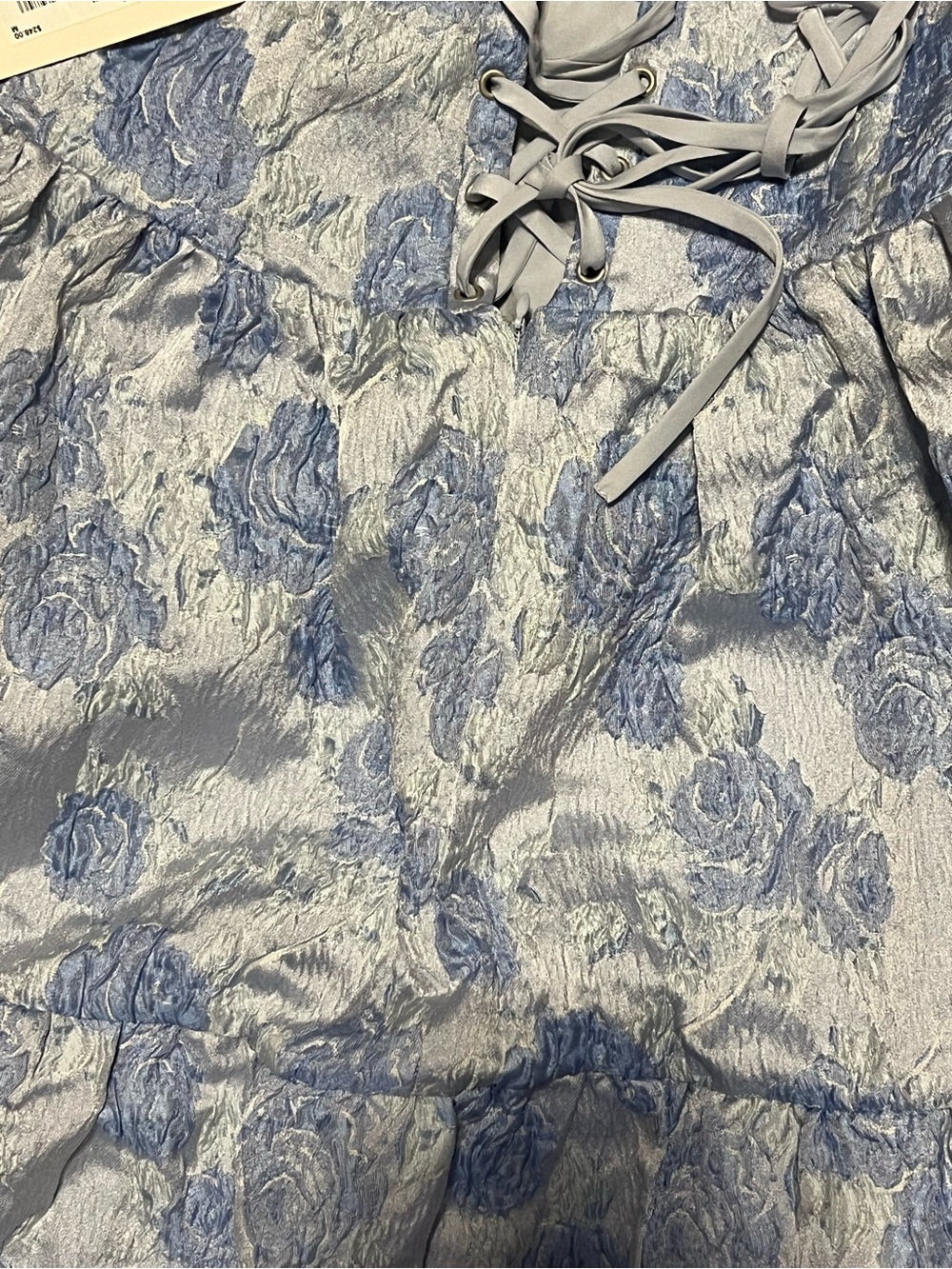 NWT Beautiful Altar'd State Skye Blue Jacquard Floral Maxi Dress Size Medium - Picture 11 of 15